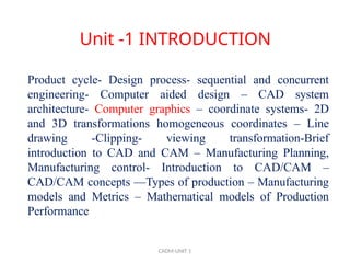 Cadcam cim COMPUTER AIDED DESIGN COMPUTER AIDED MANUFACTURING | PPTX