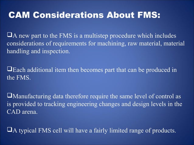 Cadcam considerations about fms | PPT