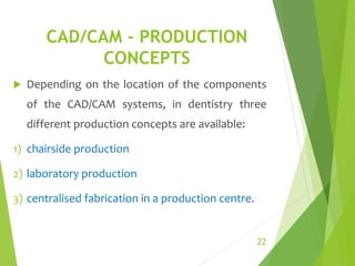 Cad cam in prosthodontics | PPTX