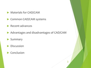 Cad cam in prosthodontics | PPTX