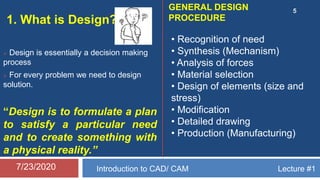 CAD/CAM Lecture #1 | PPTX