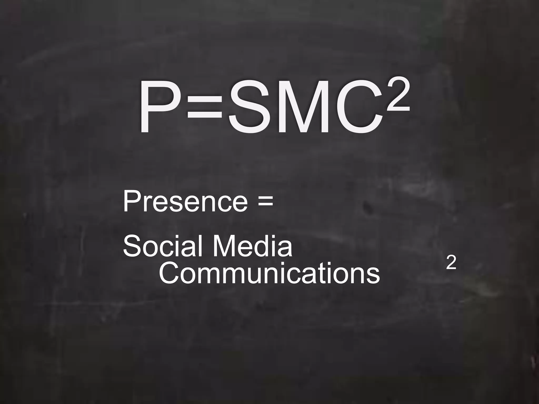 P=SMC2Presence = Social MediaCommunications2