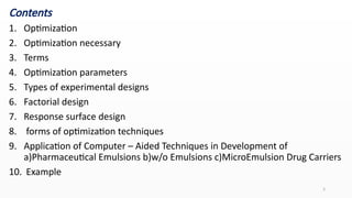 Computer Aided Formulation Development Cadd Optimization Doe And