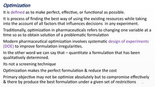 Computer Aided Formulation Development Cadd Optimization Doe And