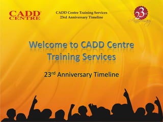 Welcometo CADD CentreTraining Services 23rd Anniversary Timeline 