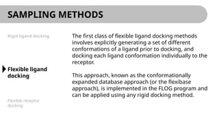 Paddocking Method MOLECULAR DOCKING AND DRUG RECEPTOR INTERACTION | PPTX