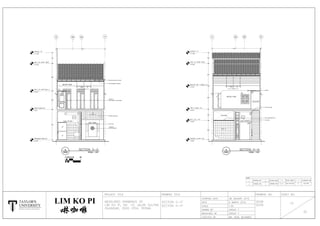 GROUND FLOOR LEV.
FIRST FLOOR LEV.
+4.010
1422
3592
2440
4010
6430
AB Ab Aa
W09 W09 W09
D11
Wooden wall finish
Ornament
refer to sheet 30
Vent hood
Partition 2
refer sheet no. 25 for detail
Sectional cutted roof rafter
Roof fiberglass insulation
P03
1422
2972
3060
2530
6430
BA Aa Ab
1480
D06
W08
GYP suspended CLG
Vent hood pipe
Gallery
Air VENT
P01
P03
TAYLOR'S
UNIVERSITY
W i s d o m I n t e g r i t y E x c e l l e n c e
LIM KO PI
 