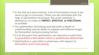 CADD UNIT3 FOR PHARMACEUTICS DEPARTMENTS | PPTX