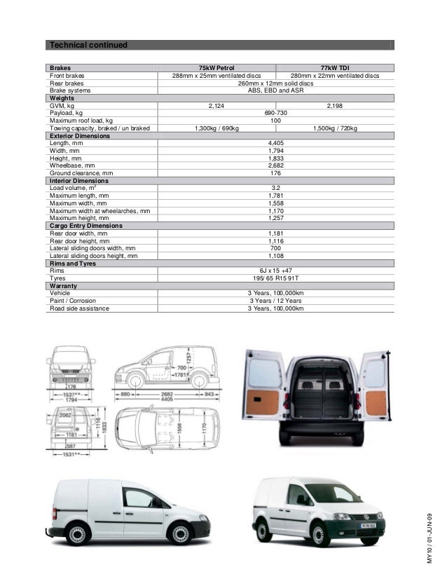 Caddy Van Specifications Volkswagen Australia