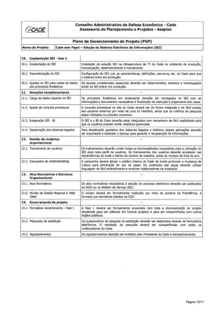 SEI | Cade Sem Papel | Plano de Gerenciamento de Projeto