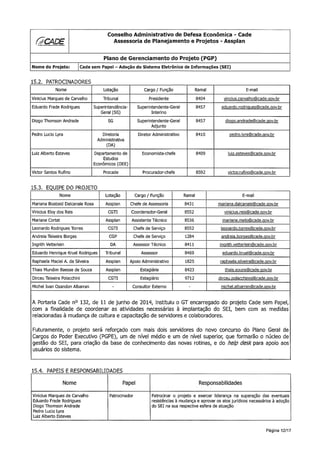 SEI | Cade Sem Papel | Plano de Gerenciamento de Projeto