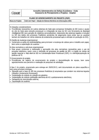 SEI | Cade Sem Papel | Plano de Gerenciamento de Projeto