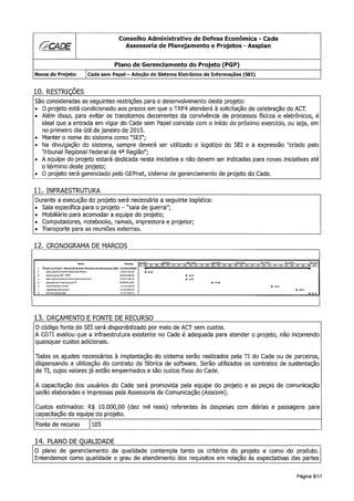 SEI | Cade Sem Papel | Plano de Gerenciamento de Projeto