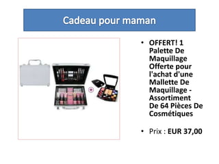 Cadeau pour mamanOFFERT! 1 Palette De Maquillage Offerte pour l'achat d'une Mallette De Maquillage - Assortiment De 64 Pièces De Cosmétiques Prix : EUR 37,00