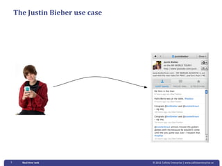 The Justin Bieber use case




5     Real‐&me web               © 2011 Callista Enterprise | www.callistaenterprise.se
 
