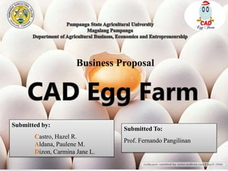 Business Proposal
Submitted by:
Castro, Hazel R.
Aldana, Paulene M.
Dizon, Carmina Jane L.
Submitted To:
Prof. Fernando Pangilinan
 