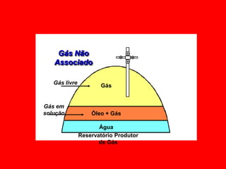 Gás Não
   Associado

   Gás livre
                      Gás


Gás em
solução            Óleo + Gás

                      Água
               Reservatório Produtor
                      de Gás
 