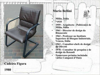 Mario Bellini <ul><li>Milão, Itália </li></ul><ul><li>*1935 </li></ul><ul><li>1959 - Arquitecto - Politécnico de Milão, It...
