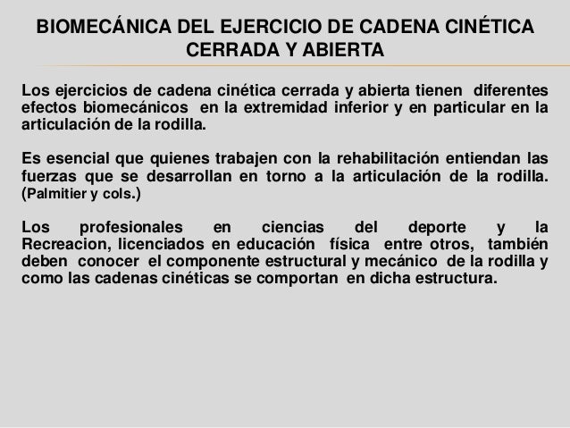 cadenas cineticas abiertas cadena cinetica cadenas cineticas abiertas cadena cinetica