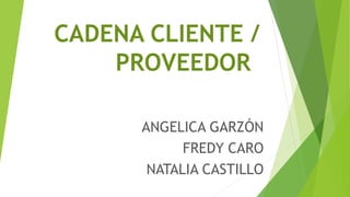 CADENA CLIENTE / 
PROVEEDOR 
ANGELICA GARZÓN 
FREDY CARO 
NATALIA CASTILLO 
 