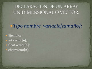 Arreglos en C++ | PPTX