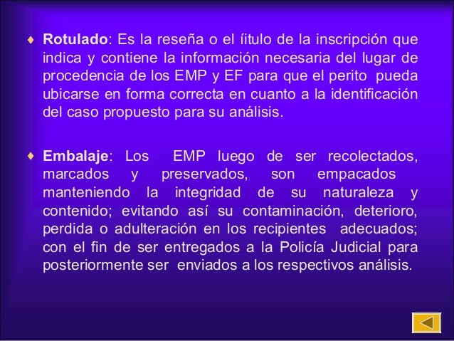 Cadena de custodia Criminalistica