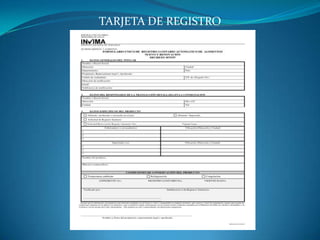 TARJETA DE REGISTRO
 