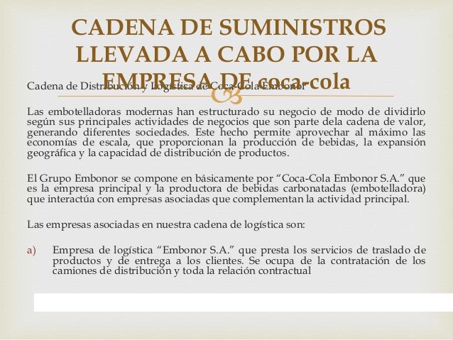 Cadena de suministro de coca cola