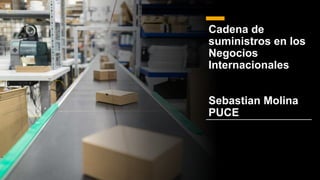 Cadena de
suministros en los
Negocios
Internacionales
Sebastian Molina
PUCE
 