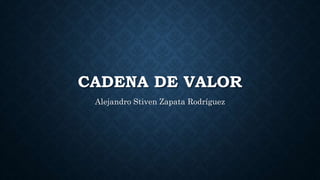 CADENA DE VALOR
Alejandro Stiven Zapata Rodríguez
 