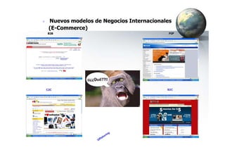 Nuevos modelos de Negocios Internacionales
(E-Commerce)
P2PP2PB2B
C2C B2CB2C
 