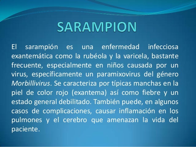 Cadena epidemiologica del virus del sarampion