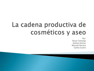 La cadena productiva de cosméticos y aseo  Por:  Oscar Camargo Andrea Arenas Marcela Herrara Carlos Castro 