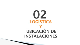 LOGÍSTICA
Y
UBICACIÓN DE
INSTALACIONES
02
 