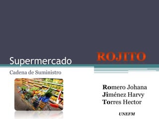 Supermercado
Cadena de Suministro

                       Romero Johana
                       Jiménez Harvy
                       Torres Hector
                           UNEFM
 