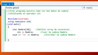 Inicialización de variables de cadena
 