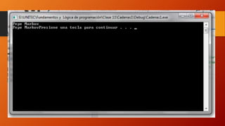 Inicialización de variables de cadena
 