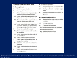 Ministerio Nacional de Protección Social. Protocolos de Manejo del Paciente con Cáncer. Cáncer de Próstata. Instituto Nacional de Cancerología. Colombia.
2010. Pgs 313-342.
 