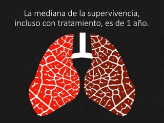 La mediana de la supervivencia,
incluso con tratamiento, es de 1 año.
 