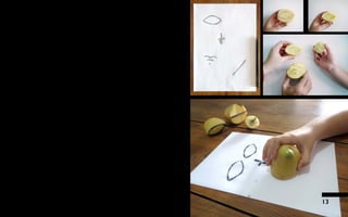 13
> Para fazer um retrato como o Segall, você pode fazer
os olhos, nariz e boca em carimbos separados e no papel
compor o seu personagem.
> Fazendo carimbos com forma de linha você poderá
desenhar o contorno do rosto, juntando uma linha na outra.
Você pode retratar um parente, um amigo ou criar um
personagem imaginário.
> Os carimbos permitem a repetição de uma mesma imagem
e, combinada com outras, podem abrir muitas possibilidades
de criação.
> Após a atividade, os carimbos podem ser guardados na
geladeira por alguns dias em um recipiente com água.
> Se quiser fabricar a tinta, você só precisa bater em um
liquidificador com um pouco de água uma beterraba, folhas
de espinafre ou cenoura, dependendo da cor que desejar
fazer. Após liquidificar, coe o líquido em tecido e em seguida,
passe pela peneira. Guarde a tinta em um recipiente com
tampa e pronto!
> A tinta também deve ser guardada na geladeira após o uso
por no máximo dois dias. Você pode aproveitar a tinta feita
em casa para fazer outros desenhos, pinturas e o que mais a
sua imaginação permitir!
 