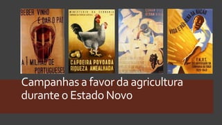 Campanhas a favor da agricultura
durante o Estado Novo
 