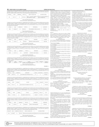 30 – terça-feira, 21 de Junho de 2022	 Diário do Executivo	 Minas Gerais
A GERENTE DE GESTÃO DE PROVIMENTO E ADMINISTRAÇÃO DE PESSOAL DA FUNDAÇÃO HOSPITALAR DO ESTADO
DE MINAS GERAIS - FHEMIG, no uso das atribuições que lhe confere a Portaria Presidencial nº 2.129 de 04/05/2022, publicada em
06/05/2022, ALTERA NOME / ESTADO CIVIL, à vista de documentosapresentadospelaservidora:
UNIDADE MASP ADMISSÃO VÍNCULO NOME / ESTADO CIVIL ALTERAÇÃO PARA
HAC 1.490.155-7 03 CONTRATO
BRUNA CAROLINE RIBEIRO DA
SILVA MENDES, CASADA
BRUNA CAROLINE RIBEIRO DA
SILVA, DIVORCIADA
Josiane Alessandra de Paula Santos
Gerente de Provimento e Administração de Pessoal
A GERENTE DE GESTÃO DE PROVIMENTO E ADMINISTRAÇÃO DE PESSOAL DA FUNDAÇÃO HOSPITALAR DO ESTADO
DE MINAS GERAIS - FHEMIG, no uso das atribuições que lhe confere a Portaria Presidencial nº 2.129 de 04/05/2022, publicada em
06/05/2022, REGISTRA AFASTAMENTO POR MOTIVO DE LUTO, nos termos da alínea “b” do art. 201 da Lei nº 869, de 05/07/1952,
por 8 (oito) dias, ao(s) servidor(es):
UNIDADE MASP ADMISSÃO VÍNCULO SERVIDOR(A) A PARTIR DE
HJK 1.040.800-3 01 EFETIVO GUILHERMINA VIEIRA DA SILVA 23/05/2022
Josiane Alessandra de Paula Santos
Gerente de Provimento e Administração de Pessoal
A GERENTE DE GESTÃO DE PROVIMENTO E ADMINISTRAÇÃO DE PESSOAL DA FUNDAÇÃO HOSPITALAR DO ESTADO
DE MINAS GERAIS - FHEMIG, no uso das atribuições que lhe confere a Portaria Presidencial nº 2.129 de 04/05/2022, publicada em
06/05/2022, CONCEDE LICENÇA PATERNIDADE, nos termos do inciso XIX, do art. 7º c/c o § 3º do art. 39 da CR/1988, § 1º do art. 10
do ADCT da CR/1988,Lei Complementar n° 165, de 17 de setembro de 2021, e art. 2º do Decreto n° 48.368 de 17 de fevereiro de 2022,
por 20 dias consecutivos ao servidor:
UNIDADE MASP ADMISSÃO VÍNCULO SERVIDOR A PARTIR
HJK 1.370.617-1 01 EFETIVO BRENNO LACERDA MARTINS 08/05/2022
Josiane Alessandra de Paula Santos
Gerente de Provimento e Administração de Pessoal
A GERENTE DE GESTÃO DE PROVIMENTO E ADMINISTRAÇÃO DE PESSOAL DA FUNDAÇÃO HOSPITALAR DO ESTADO
DE MINAS GERAIS - FHEMIG, no uso das atribuições que lhe confere a Portaria Presidencial nº 2.129 de 04/05/2022, publicada
em 06/05/2022, CONCEDE LICENÇA A GESTANTE, nos termos do inciso XVIII do art.7º daCF/1988, por 120 (cento e vinte) dias,
àservidora:
UNIDADE MASP ADMISSÃO VÍNCULO SERVIDORA A PARTIR DE
HRAD 1.431.475-1 02 CONTRATO LYDIANE LARA CAIXETA 06/06/2022
Josiane Alessandra de Paula Santos
Gerente de Provimento e Administração de Pessoal
A GERENTE DE GESTÃO DE PROVIMENTO E ADMINISTRAÇÃO DE PESSOAL DA FUNDAÇÃO HOSPITALAR DO ESTADO
DE MINAS GERAIS - FHEMIG, no uso das atribuições que lhe confere a Portaria Presidencial nº 2.129 de 04/05/2022, publicada em
06/05/2022, AUTORIZAAFASTAMENTO PARA GOZO DE FÉRIAS-PRÊMIO, nos termos da Resolução SEPLAG nº 22, de 25/4/2003,
ao servidor lotado no:
Unidade MASP Admissão Servidor Meses Quinquênio A partir de
HAC 1.289.376-4 01 GABRIEL OLIVEIRA BERNARDES GIL 2 1° 27/06/2022
Josiane Alessandra de Paula Santos
Gerente de Provimentoe Administração dePessoal
20 1650123 - 1
A GERENTE DE GESTÃO DE PROVIMENTO E ADMINISTRAÇÃO DE PESSOAL DA FUNDAÇÃO HOSPITALAR DO ESTADO
DE MINAS GERAIS - FHEMIG, no uso das atribuições que lhe confere a Portaria Presidencial nº 2.129 de 04/05/2022, publicada em
06/05/2022,ANULA O ATO DE GOZO DE FÉRIAS-PRÊMIO, publicado em 21/04/2022, nos termos da Resolução SEPLAG nº 22, de
25/4/2003, da servidora :
UNIDADE MASP ADMISSÃO SERVIDORA MESES QUINQUÊNIO A PARTIR DE
HRJP 1.042.267-3 01 LENA MARCIA DE CARVALHO VALLE 01 5º 01/06/2022
A GERENTE DE GESTÃO DE PROVIMENTO E ADMINISTRAÇÃO DE PESSOALDA FUNDAÇÃO HOSPITALAR DO ESTADO
DE MINAS GERAIS - FHEMIG,no uso das atribuições que lhe confere a Portaria Presidencial nº 2.129 de 04/05/2022, publicada em
06/05/2022, AUTORIZAAFASTAMENTO PARA GOZO DE FÉRIAS-PRÊMIO, nos termos da Resolução SEPLAG nº 22, de 25/4/2003,
à servidora lotada na:
Unidade MASP Admissão Servidora Meses Quinquênio A partir de
HRJP 1.287.331-1 01 HELOISA HELENA RODRIGUES DO VALE 1 1° 12/05/2022
A GERENTE DE GESTÃO DE PROVIMENTO E ADMINISTRAÇÃO DE PESSOALDA FUNDAÇÃO HOSPITALAR DO ESTADO
DE MINAS GERAIS - FHEMIG,no uso das atribuições que lhe confere a Portaria Presidencial nº 2.129 de 04/05/2022, publicada em
06/05/2022,RETIFICA O ATO DE GOZO DE FÉRIAS-PRÊMIO, nos termos da Resolução SEPLAG nº 22, de 25/4/2003, à servidora
lotada no:
Unidade MASP Admissão Servidora Publicado em Onde se lê Leia-se
HRBJA 1.042.560-1 01 VALDIRENE GOMES VIANA 11/06/2022 20/12/2022 20/12/2021
A GERENTE DE GESTÃO DE PROVIMENTO E ADMINISTRAÇÃO DE PESSOALDA FUNDAÇÃO HOSPITALAR DO ESTADO
DE MINAS GERAIS - FHEMIG, no uso das atribuições que lhe confere a Portaria Presidencial nº 2.129 de 04/05/2022, publicada em
06/05/2022, CONCEDE LICENÇA A GESTANTE, nos termos do inciso XVIII do art.7º daCF/1988, por 120 (cento e vinte) dias, à
servidora:
UNIDADE MASP ADMISSÃO VÍNCULO SERVIDORA A PARTIR DE
ADC 1.465.234-1 02 CONTRATO BRUNA LOPES BRANDÃO 23/05/2022
A GERENTE DE GESTÃO DE PROVIMENTO E ADMINISTRAÇÃO DE PESSOALDA FUNDAÇÃO HOSPITALAR DO ESTADO
DE MINAS GERAIS - FHEMIG, no uso das atribuições que lhe confere a Portaria Presidencial nº 2.129 de 04/05/2022, publicada em
06/05/2022, ALTERA NOME / ESTADO CIVIL, à vista de documentos apresentados pelo servidor:
UNIDADE MASP ADMISSÃO VÍNCULO NOME / ESTADO CIVIL ALTERAÇÃO PARA
ADC 1.367.890-9 01 EFETIVO CRISTIANO VICTOR FORTUNATO CRISTIANO VICTOR TEIXEIRA FORTUNATO
Josiane Alessandra de Paula Santos
Gerente de Provimento e Administração de Pessoal
20 1650090 - 1
PORTARIA PRESIDENCIAL Nº 2.180, DE 13 DE JUNHO DE 2022
Regulamenta e estabelece a tabela com valores de referênciapara fins
de valoração dos campos de estágio a ser aplicada nos convênios ou
acordos de cooperação mútua entre a Fundação Hospitalar de Minas
Gerais e as Instituições de Ensino Privadas com ou sem fins lucrativos,
visando ao estágio obrigatório nas unidades da Fundação.
A PRESIDENTE DA FUNDAÇÃO HOSPITALAR DE MINAS
GERAIS - FHEMIG, no uso das atribuições legais que lhe foram
conferidas pelo Decreto 47.852, de 31/01/2020, considerando a
necessidade de regulamentar e estabelecer valores de referência para
tabela de repasse financeiro a ser aplicada nos convênios ou acordos
de cooperação mútua entre a Fundação Hospitalar de Minas Gerais e as
Instituições de Ensino Privadas com ou sem fins lucrativos, visando ao
estágio obrigatório nas unidades da Fundação.
CONSIDERANDO o disposto na Lei Federal nº 11.788/2008;
CONSIDERANDO o disposto na Lei Estadual nº 12.079/1996 e no
Decreto Estadual 45.036/2009, que normatizam a concessão de estágio
no âmbito Federal e Estadual;
CONSIDERANDO a Portaria Presidencial FHEMIG nº 1.745, de
19/10/2020, e
CONSIDERANDO o constante dos autos do processo nº
2270.01.0019729/2022-63,
RESOLVE:
Art. 1º - Estabelecerque o cálculo para fins de repasse à FHEMIG
pelas Instituições de Ensino Privadas com ou sem fins lucrativos, a ser
aplicada nos convênios ou acordos de cooperação mútua visando ao
estágio curricular obrigatório nas Unidades da Fundação, terá como
referência a Unidade Fiscal do Estado de Minas Gerais – UFEMG.
CAPÍTULO I
DAS DISPOSIÇÕES GERAIS
Art. 2º - O valor a ser repassado à FHEMIG pelas IEs, nos períodos em
que o aluno permanecer no campo de estágio obrigatório, correspondem
a:
I - para os cursos de Graduação:
a) 0,7 (sete décimos) deUFEMG por hora de estágio, por aluno do
Curso de Enfermagem;
b) 0,8 (oito décimos) deUFEMG por hora de estágio, por aluno do
Curso de Farmácia;
c) 0,7 (sete décimos) deUFEMG por hora de estágio, por aluno do
Curso de Fisioterapia;
d) 0,6 (seis décimos) deUFEMG por hora de estágio, por aluno do
Curso de Nutrição;
e) 1,6 (um inteiro eseis décimos) de UFEMGpor hora de estágio, por
aluno do Curso de Odontologia;
f) 0,5 (cinco décimos) deUFEMG por hora de estágio, por aluno do
Curso de Psicologia;
g) 3,5(três inteiros ecinco décimos) de UFEMGs por hora de estágio,
por aluno do Curso de Medicina.
II - para os cursos de nível Técnico, 0,4 (quatro décimos) deUFEMG,
por hora de estágio, por aluno.
§1º - Para os cursos de graduação não previstos nas alíneas do
inciso I deste artigo, fica determinado o valor de 0,5 (cinco décimos)
deUFEMG, por hora de estágio, por aluno.
§2º - Nos casos previstos nos incisos I e II do caput, e também para
cursos de especialização, fica estabelecido que o valor mínimo semestral
do repasse financeiro, por aluno em campo de estágio na FHEMIG,
independentemente do curso, será de 33,2(trinta e três inteiros edois
décimos) de Unidades Fiscais do Estado de Minas Gerais - UFEMG’s.
§3º - Os valores constantes nos incisos I a II do caput correspondem ao
repasse por aluno inserido em campo de estágio.
CAPÍTULO II
DAATUALIZAÇÃO DOS VALORES
Art. 3º- O valor da UFEMG, em unidade monetária nacional, será
divulgada anualmente, por meio de resolução da Secretaria de Estado
da Fazenda.
Parágrafo único – Os valores atualizados do disposto no caput serão
aplicados obrigatoriamente a todos os convênios no início do exercício
financeiro seguinte.
Art. 4º -O valor hora para fins de valoração dos campos de estágio
serão calculados pela multiplicação do valor de referência constantes
no art. 2º dessa portaria pelo valor monetário da UFEMG.
CAPÍTULO III
DAS DISPOSIÇÕES FINAIS E TRANSITÓRIAS
Art. 5º - Ficam mantidos, até 31 de dezembro de 2022, os valores já
praticados e atualizados em 1º de julho de 2021.
Art. 6º - Ficam revogadasas Portarias nº 1.198 enº 1.216/2016 e
quaisquer disposições em contrário, a partir da publicação desta.
Art. 7º - Esta Portaria entra em vigor na data de sua publicação.
Belo Horizonte, 13 de junho de 2022
Renata Ferreira Leles Dias
Presidente
20 1650064 - 1
PORTARIA PRESIDENCIALNº 2.181, DE 14 DE JUNHO DE 2022.
Designa o(a) Encarregado(a) pelo Tratamento de Dados Pessoais na
Fundação Hospitalar do Estado de Minas Gerais.
APresidente da FHEMIG, no uso de suas atribuições, e em cumprimento
à Lei nº 13.709, de 14 de agosto de 2018 (Lei Geral de Proteção de
Dados Pessoais – LGPD) e ao Decreto nº 48.237, de 22 de julho de
2021, RESOLVE:
Art. 1º – Designar a servidora Thamyres Fernnanda Brei Gil Barros,
MASP nº 13089917, vínculo efetivo, sob o cargo TOS I - Auxiliar
Administrativo, como Encarregado(a) pelo Tratamento de Dados
Pessoais no âmbito daFHEMIG, para os efeitos da Lei nº 13.709, de
14 de agosto de 2018.
§1º – O Encarregado(a) pelo Tratamento de Dados Pessoais será
responsável pela proteção desses dados no âmbito da FHEMIG.
§2º – O Encarregado(a) pelo Tratamento de Dados Pessoais será
apoiado, no que couber, pelo Grupo de Trabalho instituído pela Portaria
Presidencial FHEMIG Nº 1 725, de 24 de agosto de 2020, alterada pela
Portaria Presidencial FHEMIG Nº 1954 de 16 de setembro de 2021.
Art. 2º – O exercício das funções de Encarregado(a) pelo Tratamento
de Dados Pessoais será considerado trabalho de relevante interesse
público e não ensejará qualquer tipo de remuneração adicional.
Art. 3º – Sem prejuízo das atividades previstas no §2º do art. 41 da Lei
nº 13.709/2018, o Encarregado(a) pelo Tratamento de Dados Pessoais
terá as seguintes atribuições:
I - Elaborar e submeter a Presidente, para aprovação, o Programa de
Governança em Privacidade e Dados Pessoais, em conformidade com o
disposto na LGPD, contemplando as seguintes etapas:
a) avaliação da realidade organizacional;
b) elaboração dos Documentos de Privacidade; e
c) implementação e monitoramento.
II - coordenar a conformidade com a LGPD, com as diretrizes da
Autoridade Nacional de Proteção de Dados, com as diretrizes e
orientações do Comitê Estadual de Proteção de Dados Pessoais;
III - guardar conformidade com as políticas institucionais daFundação
Hospitalar do Estado de Minas Gerais;
IV- fornecer orientações, quando solicitado, no que diz respeito a
relatórios de impacto sobre proteção de dados relativos a atividades
de tratamento de dados pessoais daFundação Hospitalar do Estado de
Minas Gerais,
Art. 4º – Designar como Suplente do Encarregado(a) pelo Tratamento
de Dados Pessoais, o Coordenador do grupo de trabalho instituído pela
Portaria Presidencial Nº 1 725, de24 de agosto de2020, alterada pela
Portaria Presidencial FHEMIG Nº 1954 de 16 de setembro de 2021.
Art. 5º – Esta Portaria entra em vigor na data de sua publicação.
Belo Horizonte, 14 de junho de 2022.
Renata Ferreira Leles Dias
Presidente
20 1650093 - 1
DESPACHO DE JULGAMENTO
A Presidente da Fundação Hospitalar do Estado de Minas Gerais
– Fhemig, no uso de suas atribuições legais, procede-se à análise da
regularidade das apurações realizadas ao término dos trabalhos da
Comissão Processante do Hospital Regional Antônio Dias (HRAD)
designada pela Ordem de Serviço nº 21/2019, publicada no Diário
Oficial do Executivo de 27/07/2019, alterada pela Ordem de Serviço
nº 45/2019, publicada no Diário Oficial do Executivo de 19/09/2019,
e acatando os termos do Parecer n° 2270.201.2022 - CGE/CSEC_
FHEMIG/NUCAD (47259984), determina:
- A aplicação da penalidade de SUSPENSÃO PELO PERÍODO DE 90
(NOVENTA) DIAS à servidora ISALTINA CRISTINNE DE SOUSA,
MASP 1315168-3, efetiva, ocupante do cargo de Técnico Operacional
de Saúde, nível II, grau B, lotada no Hospital Regional Antônio Dias
(HRAD), nos termos do artigo 244, inciso III, da Lei Estadual nº
869/52, em decorrência de infração aos artigos 216, incisos V e VI,
e 246, inciso I, e 250, incisos II e V, da Lei Estadual nº 869/52, bem
como a ABSOLVIÇÃO da servidora da infração prevista no artigo 250,
incisos II e V, do mesmo diploma legal, face à ausência de materialidade
dos referidos ilícitos disciplinares nos fatos apurados.
20 1650325 - 1
DESPACHO DESCISÓRIO
APresidente da Fundação Hospitalar do Estado de Minas Gerais
– Fhemig, no uso de suas atribuições legais, procede-se à análise da
egularidade das apurações realizadas ao término dos trabalhos da
Comissão Processante do Hospital Regional Antônio Dias (HRAD)
designada pela Ordem de Serviço nº 29/2019, publicada no Diário do
Executivo de 27/07/2019, alterada pela Ordem de Serviço nº 52/2019,
publicada no Diário do Executivo de 24/12/2019, e acatando os termos
do Parecer n°PARECER DE CORREIÇÃO Nº 2270.186.22 - CGE/
CSEC_FHEMIG/NUCAD, determina:
A aplicação da penalidade de SUSPENSÃO PELO PERÍODO DE
10(DEZ) DIAS ao servidor Vinícius Santana Pereira, Masp/1332785-3
é ocupante do cargo de Médico,Neonatologista, Nível III, Grau “b”,
lotado no Hospital Regional Antônio Dias (HRAD), nos termos do
artigo 244, inciso III, da Lei Estadual nº 869/52, em decorrência de
infração ao artigo 216, inciso VI e art. 246, inciso I, todos da Lei
Estadual nº 869/52.
Belo Horizonte, 20 de junho de 2022
Renata Ferreira Leles Dias
Presidente
20 1650323 - 1
EXTRATO DE ORDEM DE SERVIÇO Nº 17 DE 14/06/2022
MATERNIDADE ODETE VALADARES/FHEMIG
PROCESSO ADMINISTRATIVO DISCIPLINAR
Processado: J.J.S.., MASP 1288970-5. Comissão Processante:
Presidente: Marina Alves Lopes. Membros: Elisângela Antônia de
Souza Mendes e Ione dos Santos Silva.
20 1650014 - 1
A DIRETORA DE GESTÃO DE PESSOAS DA FUNDAÇÃO
HOSPITALAR DO ESTADO DE MINAS GERAIS - FHEMIG no uso
das atribuições que lhe confere a Portaria Presidencial nº 1479, de 24
de agosto de 2018, publicada em 25/08/2018, REMOVE A PEDIDO,
nos termos do art. 80 da Lei nº 869, de 5 de julho 1952, o(a) servidor(a)
efetivo(a)LORENA FERNANDES MAIA, MASP 10936649, ADM 3,
MED,do HJKpara HAC,a partir da data de publicação.
Ana Costa Rego
Diretora de Gestão de Pessoas
20 1650008 - 1
AGERENTEDEGESTÃODEPROVIMENTOEADMINISTRAÇÃO
DE PESSOAL DA FUNDAÇÃO HOSPITALAR DO ESTADO
DE MINAS GERAIS – FHEMIG, no uso das atribuições que lhe
confere a Portaria Presidencial nº 2.129de 04/05/2022. RETIFICA
A PUBLICAÇÃO DE AFASTAMENTO PRELIMINAR publicado
no “MG” do dia 10/06/2022., pág 19, daservidora Maria do Carmo
Salgado, MASP 1037381-9, adm 01, onde se lê “Grau B “ leia -se
“Grau H”.
20 1650498 - 1
A PRESIDENTE DA FUNDAÇÃO HOSPITALAR DO ESTADO DE
MINAS GERAIS – FHEMIG, no uso das atribuições que lhe confere
a Lei nº 22257, de 27 de julho de 2016, e o Decreto nº 47.852, de
31/01/2020: RETIFICA A PUBLICAÇÃO DE APOSENTADORIA,
nos termos do Artigo 147, §2º,inciso I, e §3º,inciso I, do ADCT,
acrescentado EC 104/20. (voluntária/transição/pedágio - Integral/
paridade ingresso até 31/12/03). Publicado no “MG” no dia 01/06/2022,
pág, 28, col 1°,do servidor Guilherme Freire Garcia Masp 10402642
adm 1. Onde se lê: 12/02/2022 Leia- se: 14/02/2022
20 1649987 - 1
Documento assinado eletrônicamente com fundamento no art. 6º do Decreto nº 47.222, de 26 de julho de 2017.
A autenticidade deste documento pode ser verificada no endereço http://www.jornalminasgerais.mg.gov.br/autenticidade, sob o número 3202206210112310130.
 