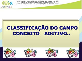 CLASSIFICAÇÃO DO CAMPO 
CONCEITO ADITIVO.. 
 