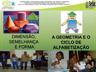DIMENSÃO, 
SEMELHANÇA 
E FORMA 
A GEOMETRIA E O 
CICLO DE 
ALFABETIZAÇÃO 
 