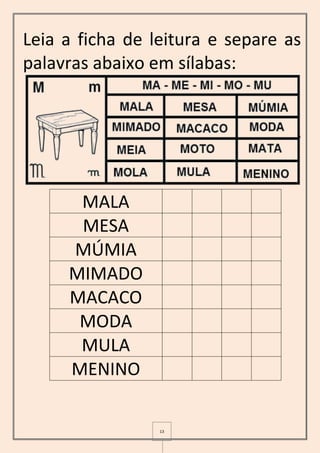 Caderno 5 - Sílabas Simples | PDF