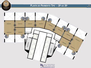 THE ONE OFFICE TOWER – JUNDIAÍ
IMPLANTAÇÃO – PAVIMENTO TIPO 1º AO 17º ANDAR
45,55M² À 50,97M²
UNIDADES COM 1 VAGA
 