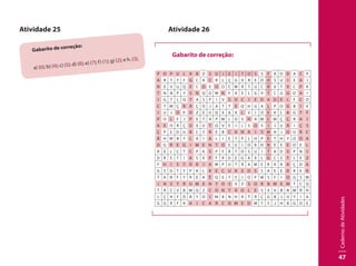 CadernodeAtividades
47
Atividade 25
Gabarito de correção:
a) (6); b) (4); c) (5); d) (8); e) (7); f) (1); g) (2); e h. (3).
Atividade 26
Gabarito de correção:
P O P U L A R D S U J E I T O S S F A O D A C P
A R T Y F G C A C R L Ç G V R E D O S U I E A J
R E V U Q E C O E O D C W R T U C R X T V C P K
T N N P Y S N Q O W N F A E L G V T C G U D A I
I G T L Q T A S P I V S O C I E D A D E L F C O
C T M Ç R Ã Ç O J A T T E Q H G A L P O G B I V
I U J O P O Z E U Q X A A L V I O E K L A G T F
P O L F J P E T A P W L O S H A M C M Ç Ç R A I
A E O R Ç Ú X U T O V E I L S O S I J U Ã I Ç S
Ç P E D U B C Y R E B C A N A I S M H J O U Ã C
Ã H W B Y L A I A L I E T P L H P E T H Y O O A
O G R E G I M E N T O E U I O K H N E E E O E L
R E L Ç T C P K S P F R T D S U I T A D S P N I
D R E T I A S X P F R D E G A X L O C S T L E Z
F H I S T Ó R I A W P U T R A M E R A A A Ç D A
G S D T Y P K L R E C U R S O S S A E E D R E R
T A N F Y R E A Ê Q E T Y I O P W S F I O G S W
I N S T R U M E N T O S X Z S O R B M E M T C Q
T R C V B W Q Z C O N T R O L E S X V B N M R H
L Ç H F D B Y O I M B N H R T R Ç G B J U Y I A
G G R F K A I C A R C O M E D W T Y J H B G O E
 