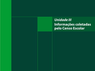 Unidade III
Informações coletadas
pelo Censo Escolar
 
