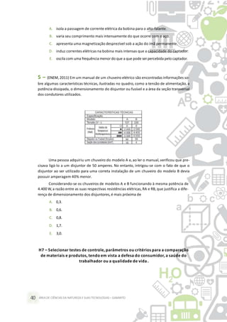 Caderno de exercícios de ciências da natureza e suas tecnologias | PPTX