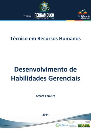 Técnico em Recursos Humanos
Amaro Ferreira
2014
Desenvolvimento de
Habilidades Gerenciais
 